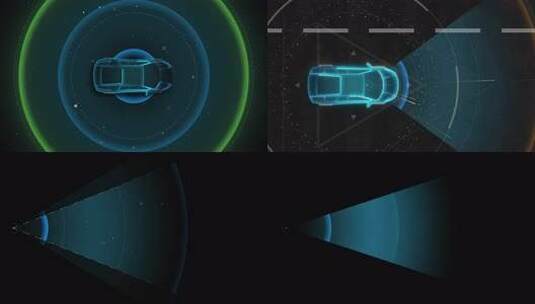 汽车雷达无线电探测波高清AE视频素材下载