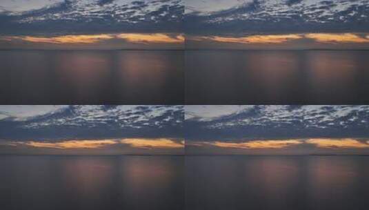 海天一色湖景夕阳余晖高清在线视频素材下载