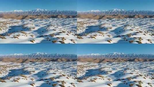 沙漠雪山自然风光全景高清在线视频素材下载