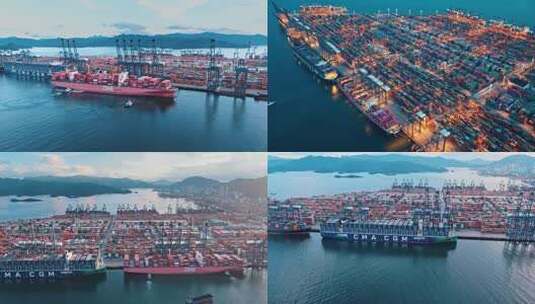 深圳盐田港航拍高清在线视频素材下载