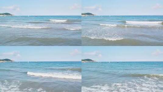 夏天海边沙滩海浪慢镜头高清在线视频素材下载