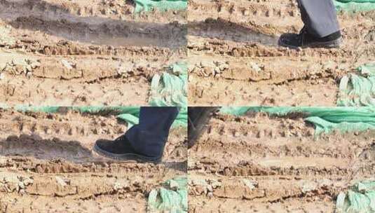 脚踩过泥泞的道路高清在线视频素材下载