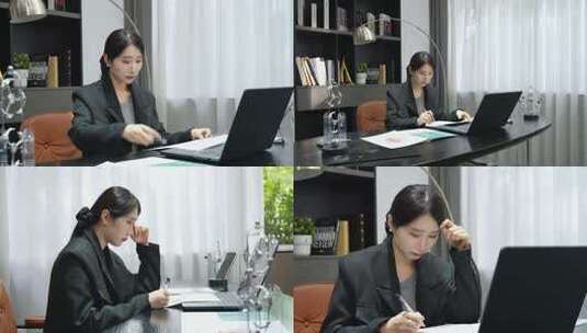 周末职场女性白领加班工作高清在线视频素材下载