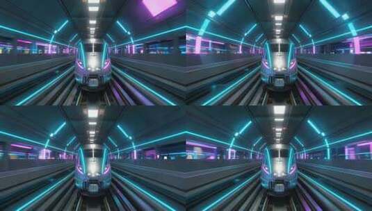 科技感地铁隧道穿梭画面高清在线视频素材下载