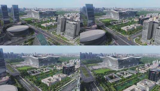 成都金融城环球中心演艺中心与成都市政府高清在线视频素材下载