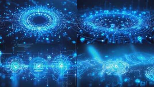 循环蓝色科技背景 合集4K高清在线视频素材下载