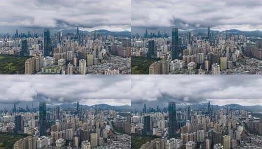 深圳暴雨过境航拍延时高清在线视频素材下载