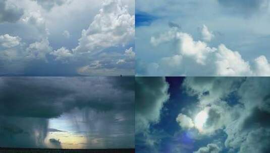 天空中蓬松白云景象高清在线视频素材下载