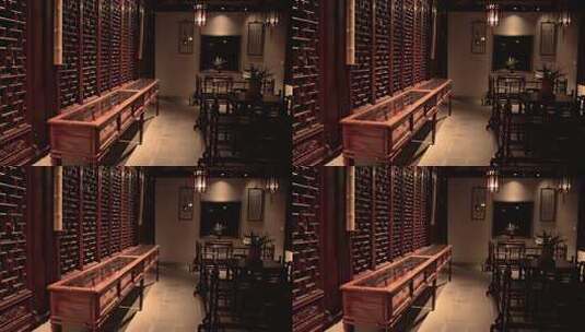 中式古建筑夜间门窗室内设计高清在线视频素材下载