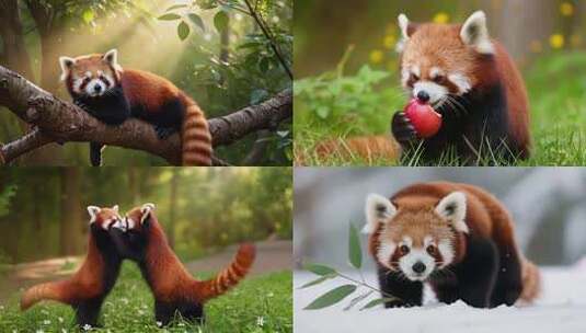 小熊猫的萌趣日常（合集）高清在线视频素材下载