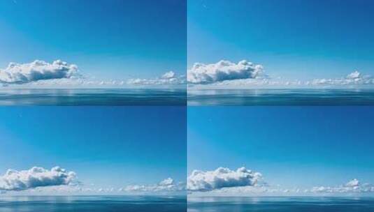 蓝天大海白云风景高清在线视频素材下载