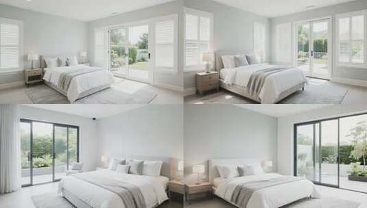 简约风格卧室室内场景高清在线视频素材下载