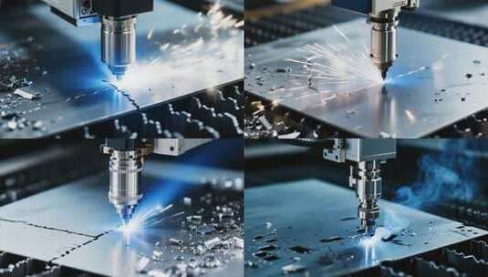 金属板材激光切割场景高清在线视频素材下载