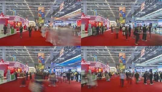 2025第八届进博会现场人群延时高清在线视频素材下载