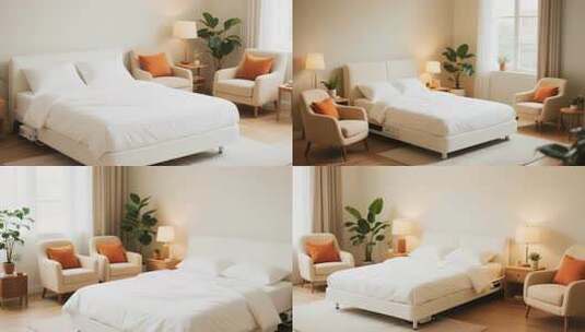 简约卧室家居布置素材高清在线视频素材下载