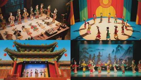 中国皮影戏表演与制作 传统文化皮影艺术高清在线视频素材下载
