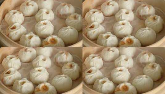 肉包子小笼包中华传统美食面食蒸笼高清在线视频素材下载