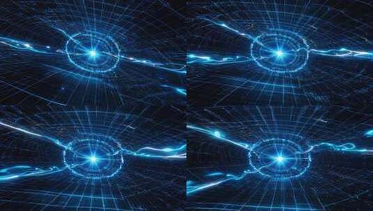 科技感蓝色线条粒子隧道背景高清在线视频素材下载