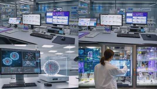 细胞科研实验分析 生物基因医疗科技研究室高清在线视频素材下载