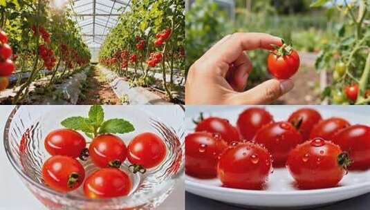 小番茄 樱桃番茄 阳光下的红色小番茄高清在线视频素材下载