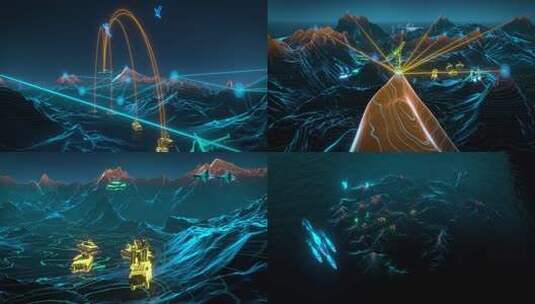 科技感地形军事联合作战作战演习动画素材高清在线视频素材下载