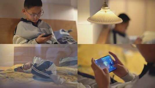 青少年近视 视力下降 玩手机高清在线视频素材下载