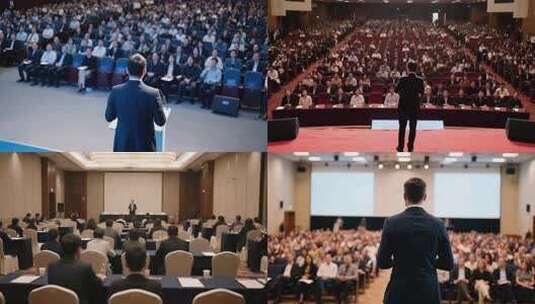 商务大型会议演讲现场，企业培训讲座高清在线视频素材下载