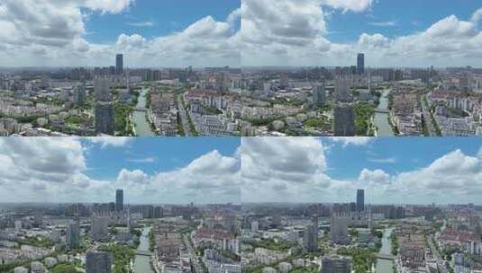 4K航拍昆山城市建筑风光大景高清在线视频素材下载