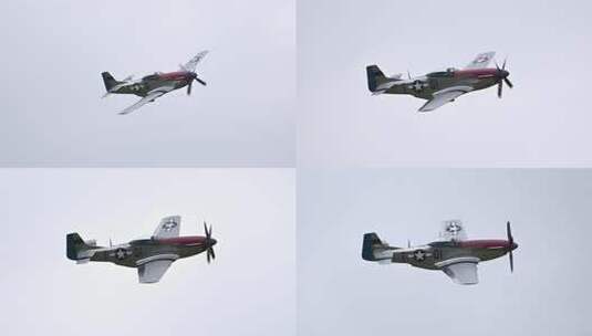 4K稳定：二战美军P51野马战斗机高清在线视频素材下载