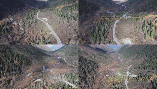 秋天四川西部阿坝理县毕棚沟景区风光高清在线视频素材下载