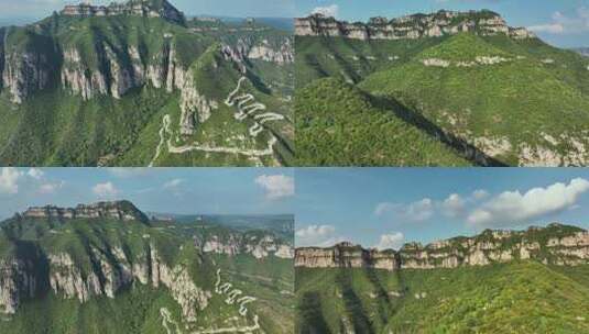 航拍河北涉县韩王山东山  大气太行山视频高清在线视频素材下载