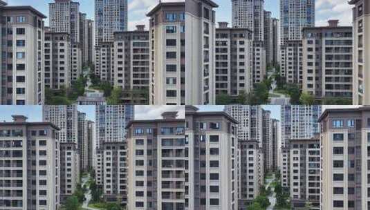 现代小区住宅楼航拍居民楼住宅小区建筑群高清在线视频素材下载