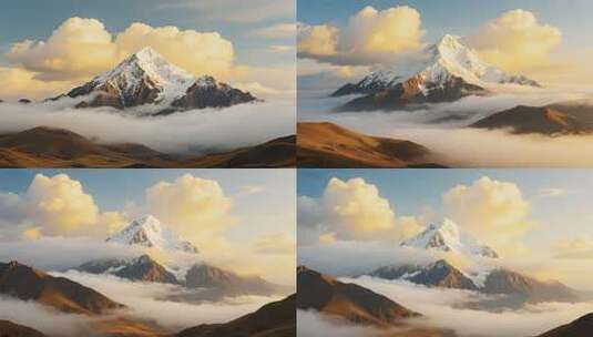 雪山自然风光全景高清在线视频素材下载