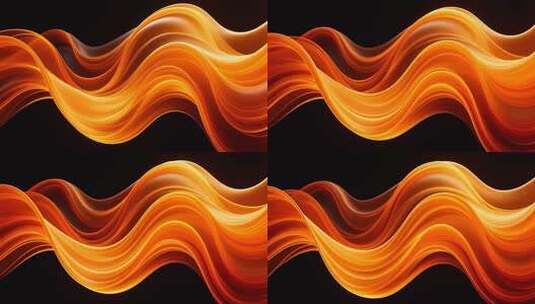 橙色动感波浪抽象背景高清在线视频素材下载