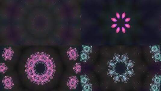 465 4K超清时尚简约霓虹光影线条图案万花筒高清在线视频素材下载