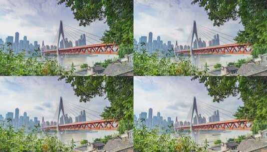 重庆渝中半岛东水门大桥延时高清在线视频素材下载