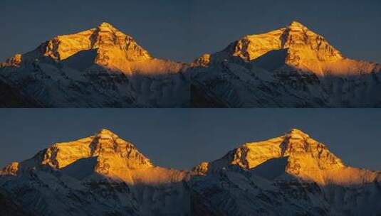 珠穆朗玛峰日照金山震撼史诗风光视频高清在线视频素材下载