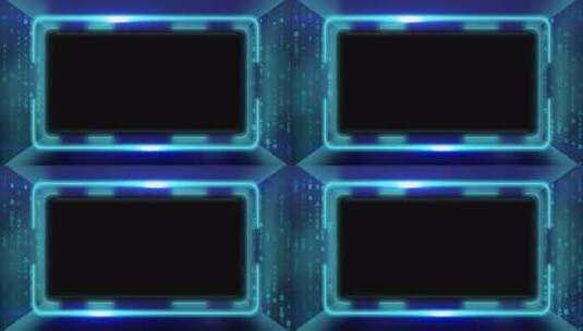 科技感蓝色边框数字背景高清在线视频素材下载