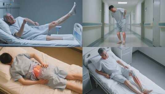 颈肩腰腿风湿骨病腰酸腿痛高清在线视频素材下载