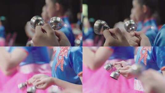 手持铃铛演奏近景素材高清在线视频素材下载