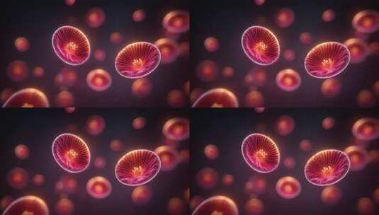 发光细胞显微镜下的生命律动高清在线视频素材下载