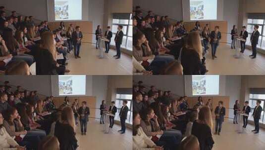 室内人群听演讲场景高清在线视频素材下载