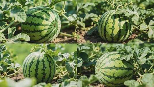 田地里生长的成熟西瓜高清在线视频素材下载