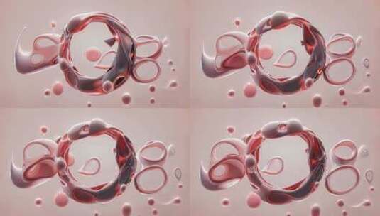 3D渲染抽象流体环形素材高清在线视频素材下载