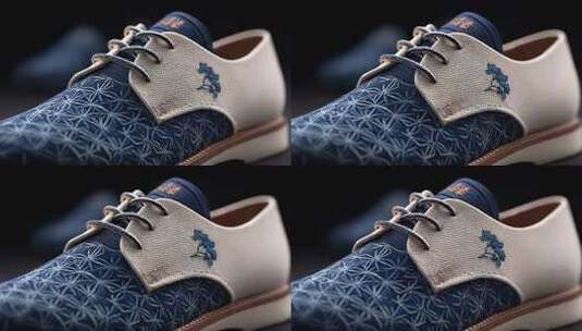 传统纹样创新设计男鞋细节展示高清在线视频素材下载