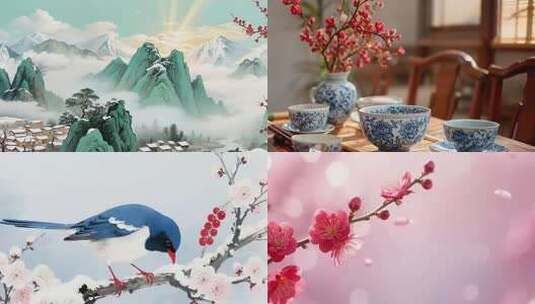 粉色梅花特写高清在线视频素材下载