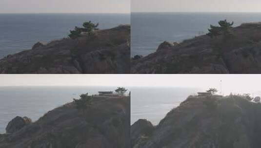 大连滨海东路崖松环转航拍高清在线视频素材下载