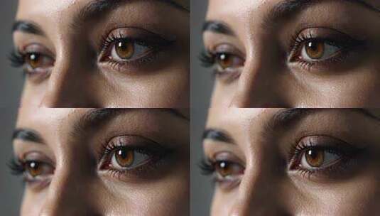 女性眼睛微距特写素材高清在线视频素材下载