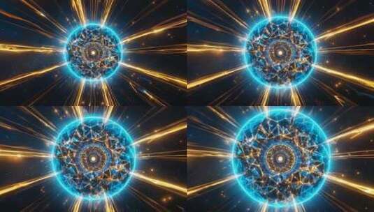 科技感光线粒子能量球特效高清在线视频素材下载