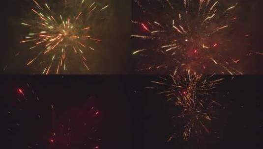 春节除夕节日燃放烟花爆竹高清在线视频素材下载